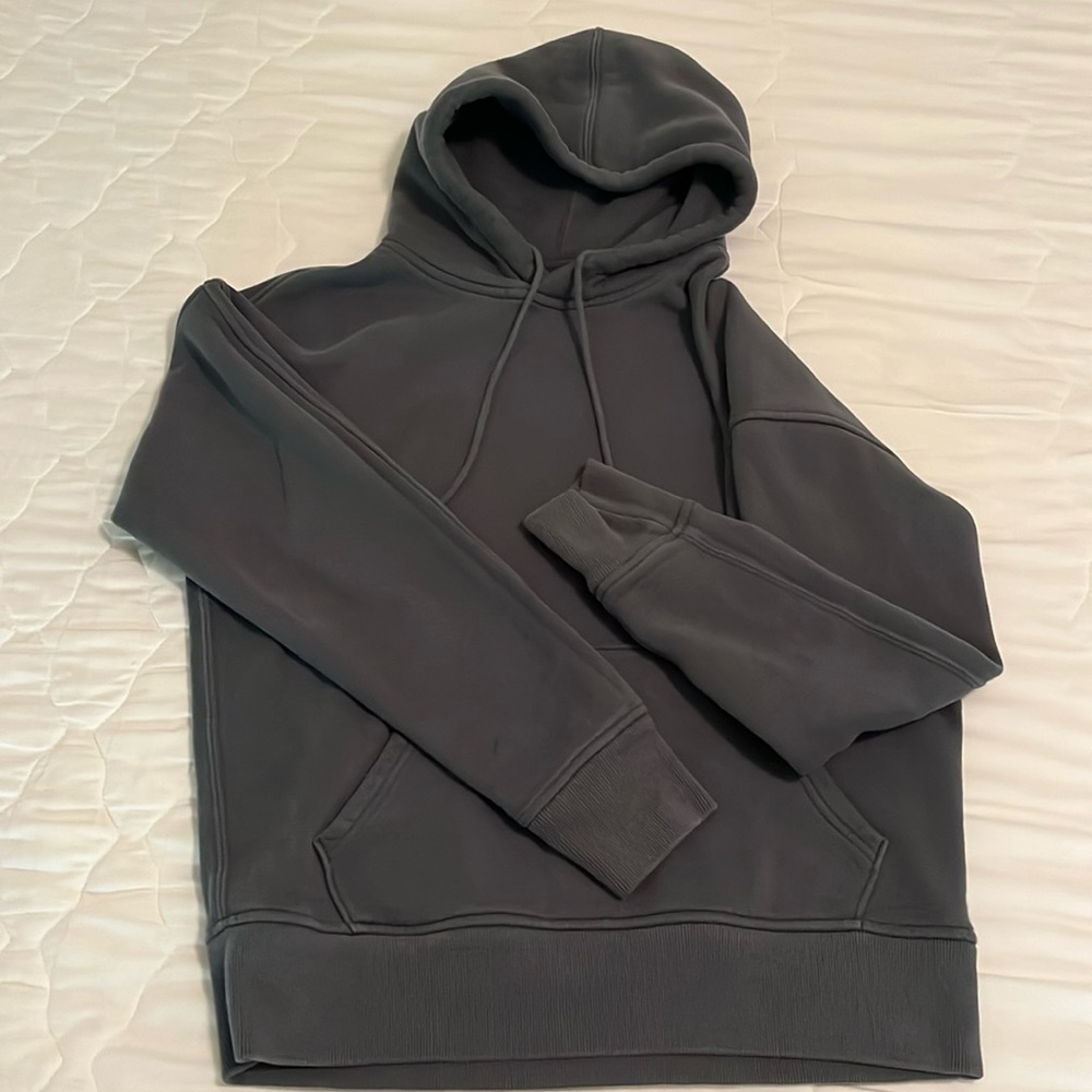 Abercrombie Essentials Relaxed Hoodie Blue-Gray Small